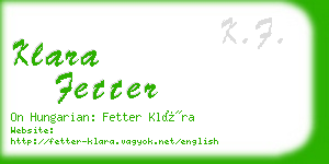 klara fetter business card